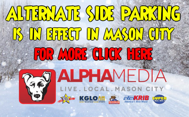 Alternate Side Parking And Emergency Snow Route Begins Tonight At 7:00 P.m. And Will Remain In Effect Until Further Notice In Mason City